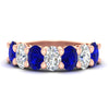 Load image into Gallery viewer, 5-ct-oval-seven-stone-sapphire-anniversary-band-for-women-in-rose-gold-fdwb8008ovgsablsleep-5.00ct-nl-rg.jpg