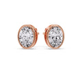Thumbnail 75 - Bezel Stud Earring Oval Diamond