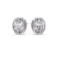 Thumbnail 79 - Bezel Stud Earring Oval Diamond