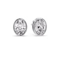 Thumbnail 77 - Bezel Stud Earring Oval Diamond