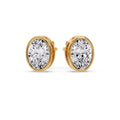Thumbnail 83 - Bezel Stud Earring Oval Diamond