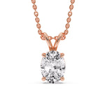 Load image into Gallery viewer, 4 Prong Basket Oval Diamond Solitaire Pendant
