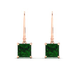 Load image into Gallery viewer, 5-ct-princess-cut-emerald-leverback-dangle-earrings-in-rose-gold-fdear11236prgemgrangle2-5.00ct-nl-rg.jpg?v=1765510602
