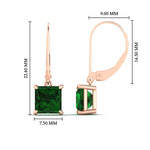 Load image into Gallery viewer, 5-ct-princess-cut-emerald-leverback-dangle-earrings-in-rose-gold-fdear11236prgemgrangle4-5.00ct-nl-rg-hw.jpg?v=1765510603