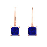 Load image into Gallery viewer, 5-ct-princess-cut-sapphire-leverback-dangle-earrings-in-rose-gold-fdear11236prgsablangle2-5.00ct-nl-rg.jpg?v=1765510602