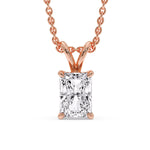 Load image into Gallery viewer, 5-ct-radiant-cut-solitaire-necklace-in-rose-gold-FDPD8469RA-5CT-ANGLE1-RG
