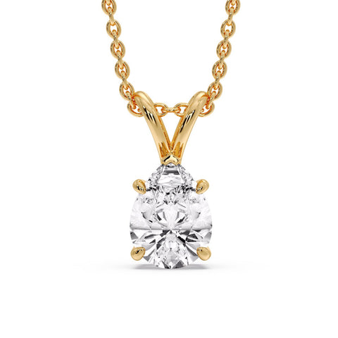 Pear Shaped Solitaire Necklace
