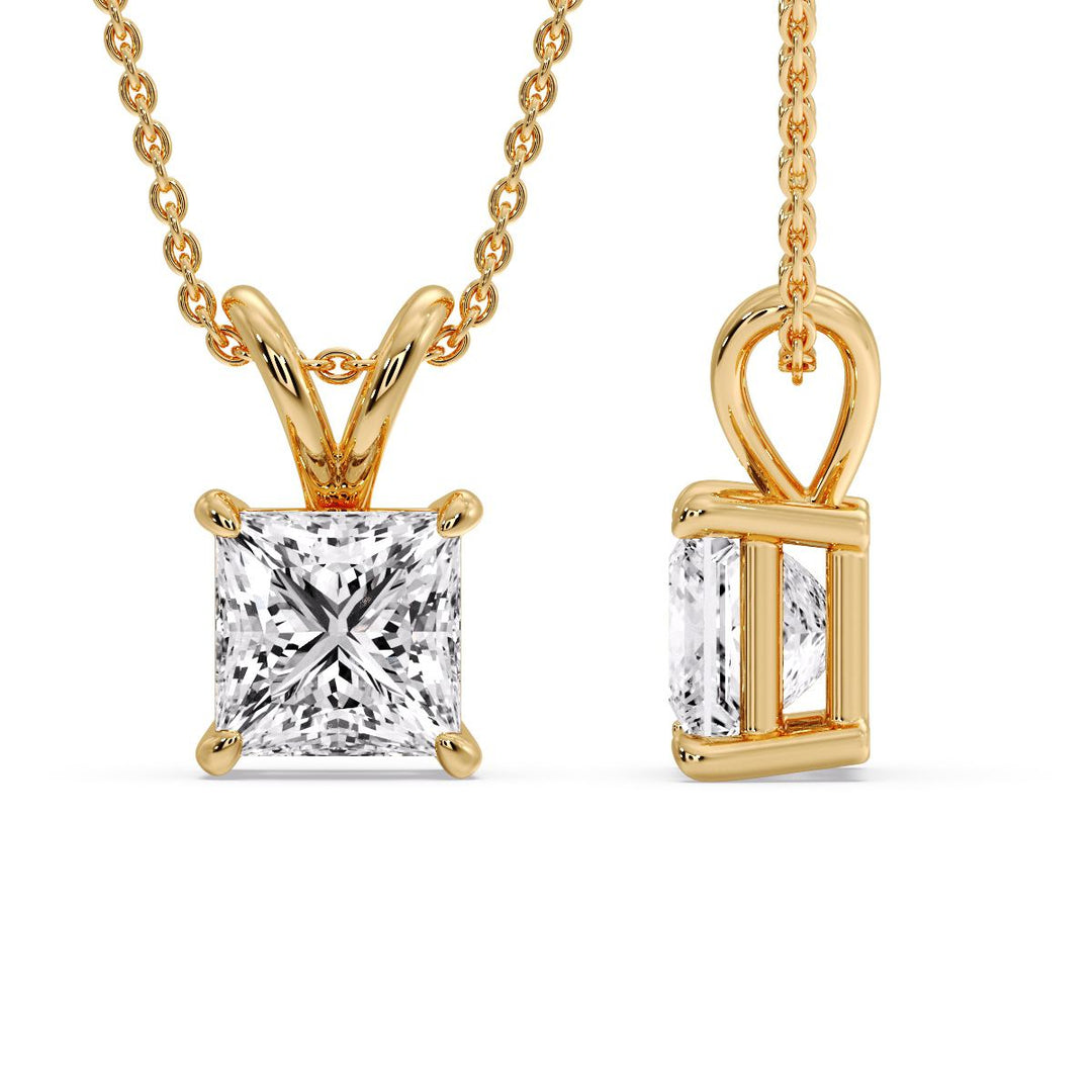 Princess Cut Solitaire Necklace
