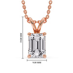 Load image into Gallery viewer, Emerald Cut 4 Prong Solitaire Pendant
