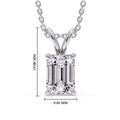 Thumbnail 138 - Emerald Cut 4 Prong Solitaire Pendant