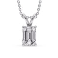 Thumbnail 137 - Emerald Cut 4 Prong Solitaire Pendant