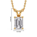 Thumbnail 143 - Emerald Cut 4 Prong Solitaire Pendant