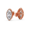Thumbnail 64 - Bezel Stud Earring One Carat Marquise Diamond