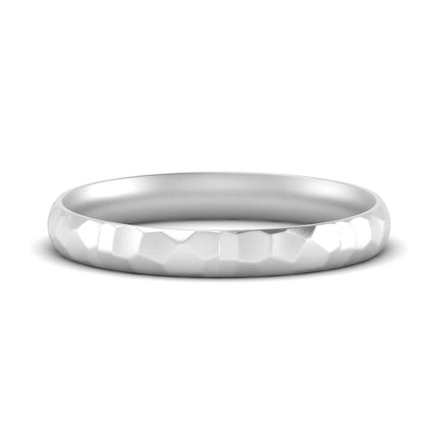 Mens Hammered Comfort Fit Wedding Band