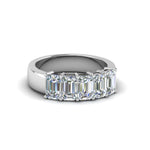 Load image into Gallery viewer, Emerald Cut Five Stone Diamond Anniversary Ring
