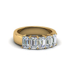 Load image into Gallery viewer, Emerald Cut Five Stone Diamond Anniversary Ring
