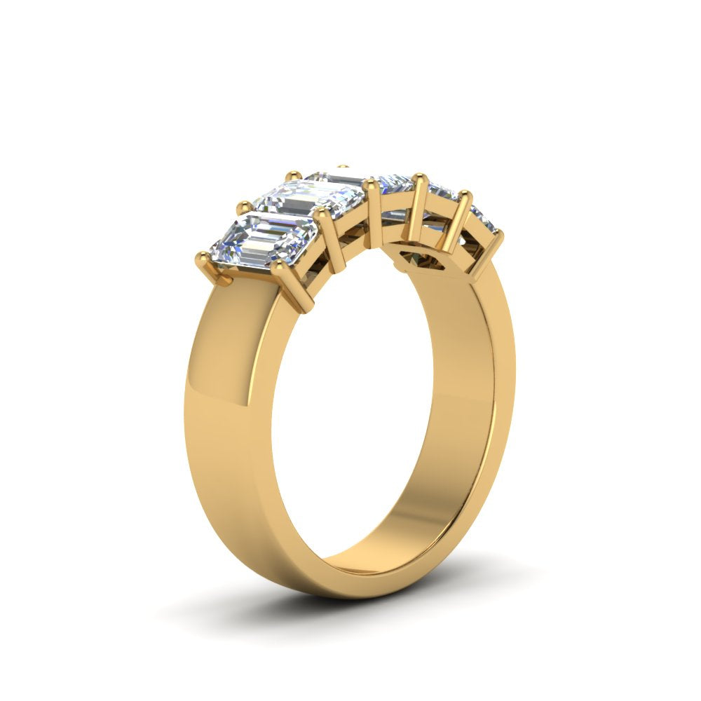 Emerald Cut Five Stone Diamond Anniversary Ring