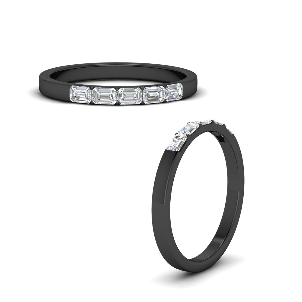 5 Stone Emerald Cut Mini Stacking Ring – Fascinating Diamonds