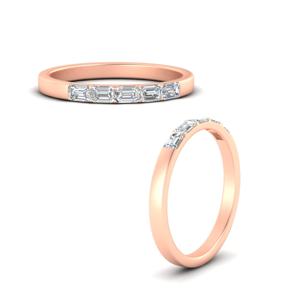 5 Stone Emerald Cut Mini Stacking Ring – Fascinating Diamonds