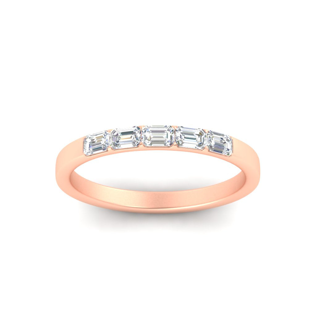 5 Stone Emerald Cut Mini Stacking Ring – Fascinating Diamonds