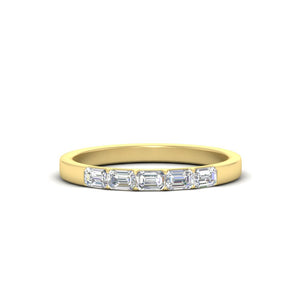 5 Stone Emerald Cut Mini Stacking Ring
