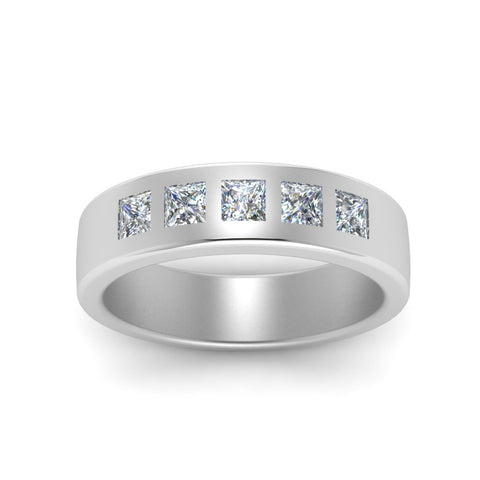 Flat Flush Set Mens Wedding Band