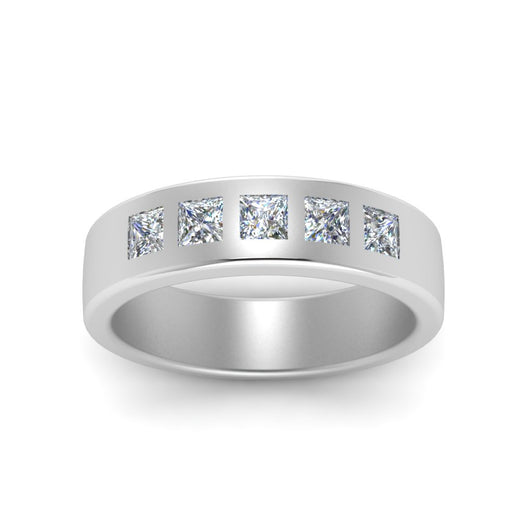 Flat Flush Set Mens Wedding Band