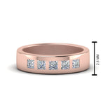 Load image into Gallery viewer, 5-stone-flush-set-diamond-wedding-band-for-men-in-14k-rose-gold-fdm120146pr-nl-rg
