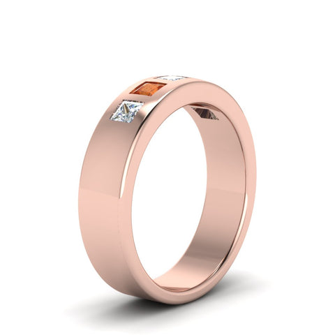 Flat Flush Set Mens Wedding Band