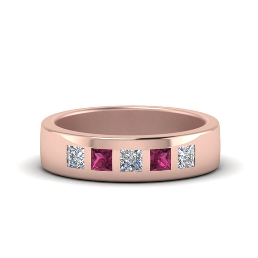 Flat Flush Set Mens Wedding Band