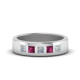 Flat Flush Set Mens Wedding Band