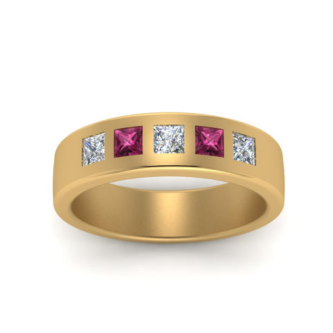 Flat Flush Set Mens Wedding Band