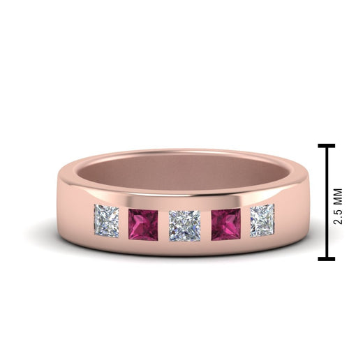 Flat Flush Set Mens Wedding Band