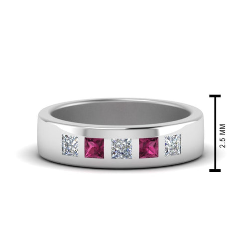 Flat Flush Set Mens Wedding Band