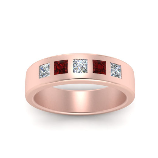 Flat Flush Set Mens Wedding Band