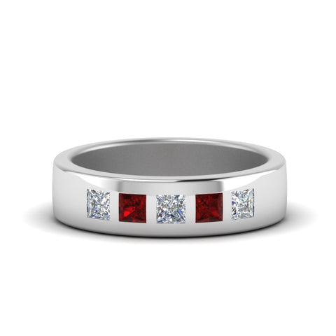 Flat Flush Set Mens Wedding Band