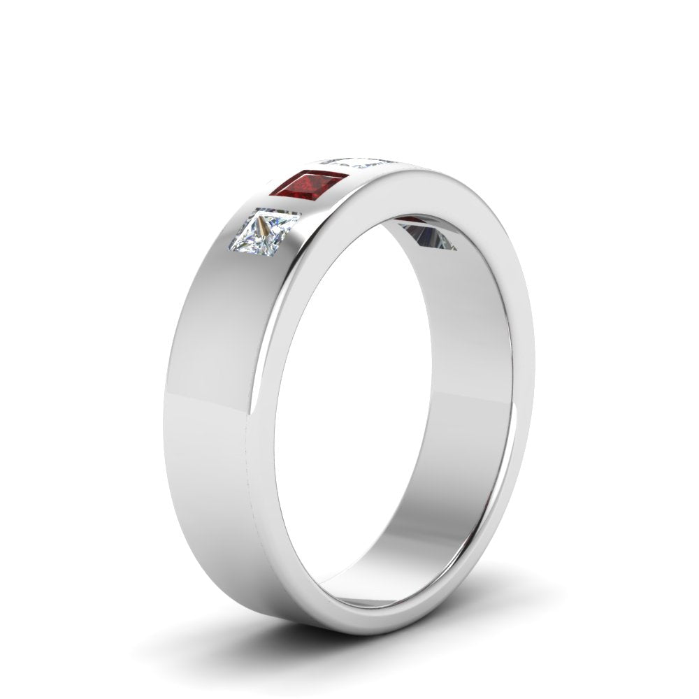 Flat Flush Set Mens Wedding Band