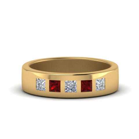 Flat Flush Set Mens Wedding Band