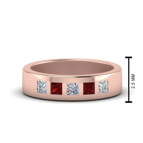 Flat Flush Set Mens Wedding Band