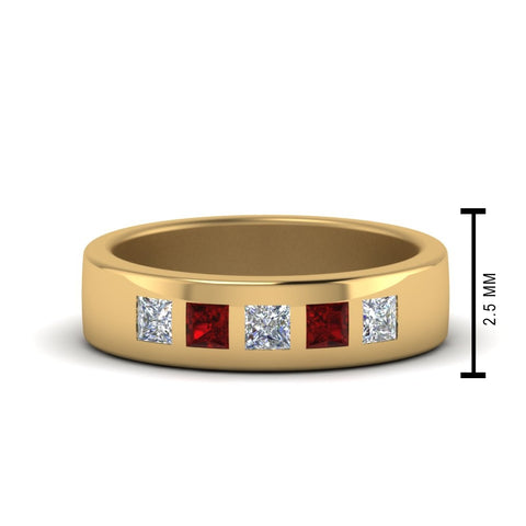 Flat Flush Set Mens Wedding Band