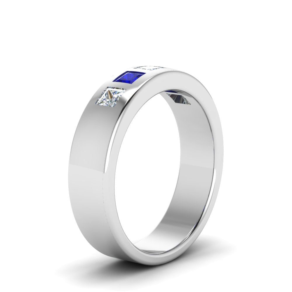 Flat Flush Set Mens Wedding Band