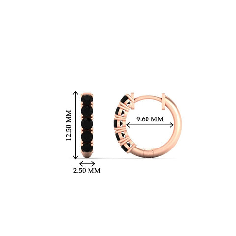 Half Carat Huggie Hoop Gemstone Earrings