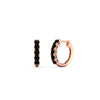 Load image into Gallery viewer, 5-stone-huggie-hoop-black-diamond-earrings-in-rose-gold-FDEAR10773GSGBLACKANGLE2-NL-RG
