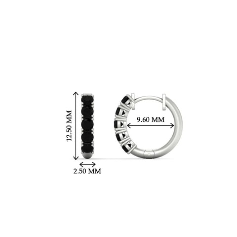 Half Carat Huggie Hoop Gemstone Earrings