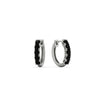 Load image into Gallery viewer, 5-stone-huggie-hoop-black-diamond-earrings-in-white-gold-FDEAR10773GSGBLACKANGLE2-NL-WG