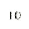 Load image into Gallery viewer, 5-stone-huggie-hoop-black-diamond-earrings-in-white-gold-FDEAR10773GSGBLACKANGLE2-NL-WG