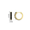 Load image into Gallery viewer, 5-stone-huggie-hoop-black-diamond-earrings-in-yellow-gold-FDEAR10773GSGBLACKANGLE2-NL-YG