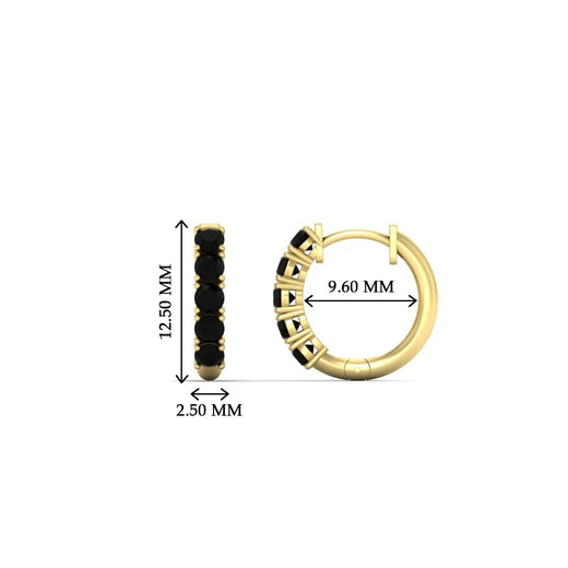 Half Carat Huggie Hoop Gemstone Earrings