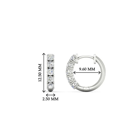 Half Carat Huggie Hoop Gemstone Earrings