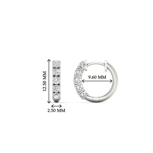 Half Carat Huggie Hoop Gemstone Earrings